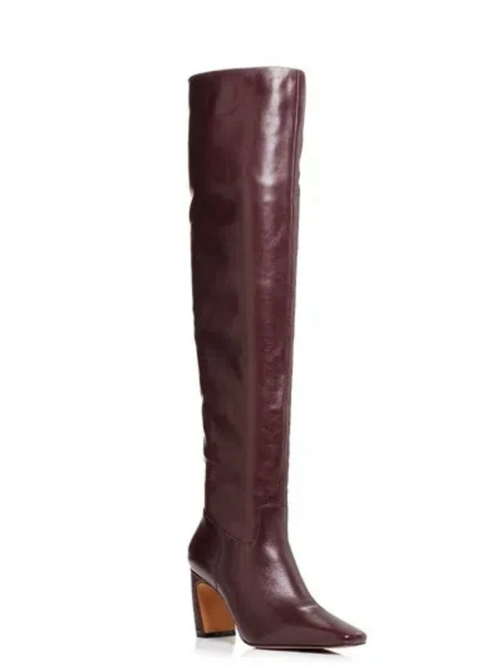 New Aqua women's Karin Pointed Toe Thigh High Leather Boots - Bordeaux  Size 6.5